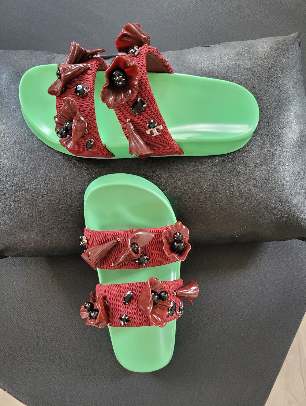 Tory Burch Mint Green Rubber Sandal Sole